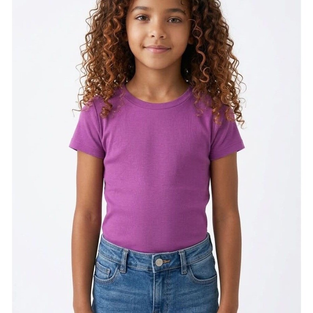 Spotted Zebra Girls Short-Sleeve T-Shirts Purple Size M 8 New